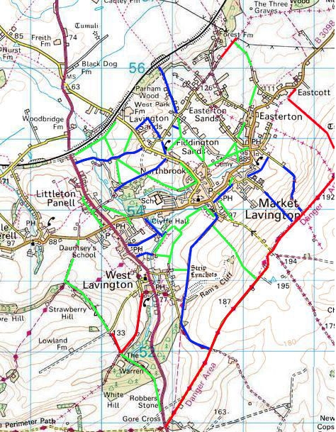 Rights of way in and around Market Lavington Wiltshire